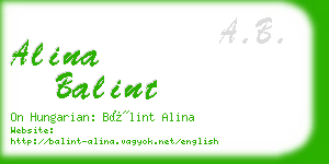 alina balint business card